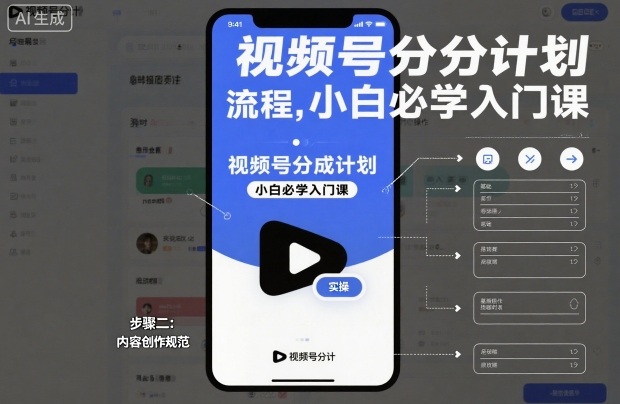 视频号分成计划实操流程，小白必学入门课-创享网