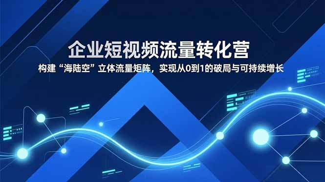 企业短视频流量转化营,构建“海陆空”立体流量矩阵,实现从0到1的破局与可持续增长-创享网