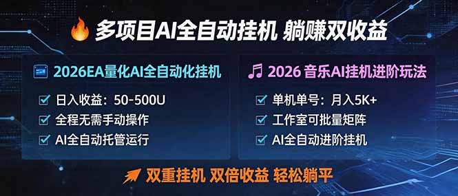 多项目AI自动挂机玩法：双重挂机，双倍收益，轻松躺平-创享网
