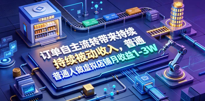 揭秘虚拟店铺自动化订单流转被动收入，普通人运营多多虚拟店稳定月收益1-3W-创享网