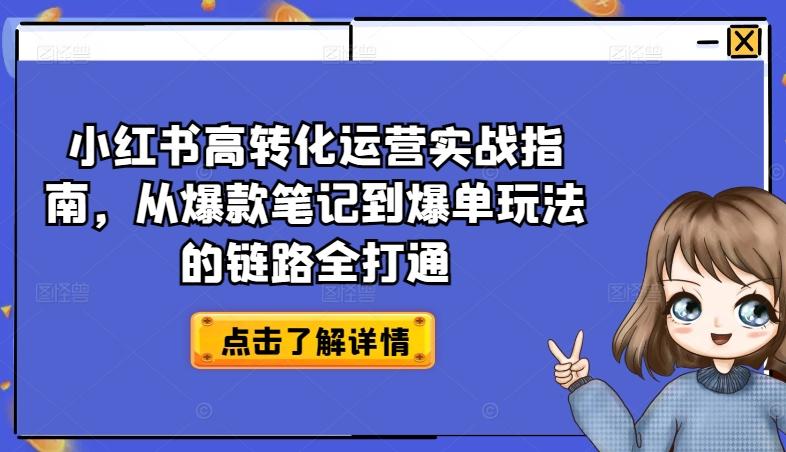 小红书高转化运营实战指南，从爆款笔记到爆单玩法的链路全打通 - 创享网-创享网