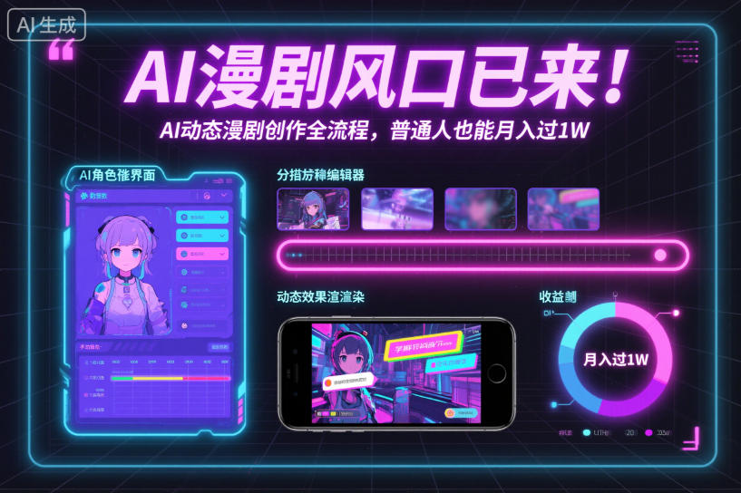 AI漫剧风口已来!AI动态漫剧创作全流程,普通人也能月入过1W-创享网