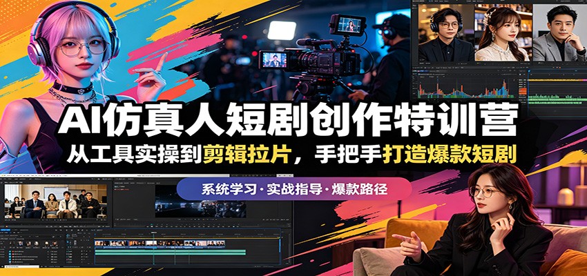 AI仿真人短剧创作特训营：从工具实操到剪辑拉片，手把手打造爆款短剧 - 创享网-创享网