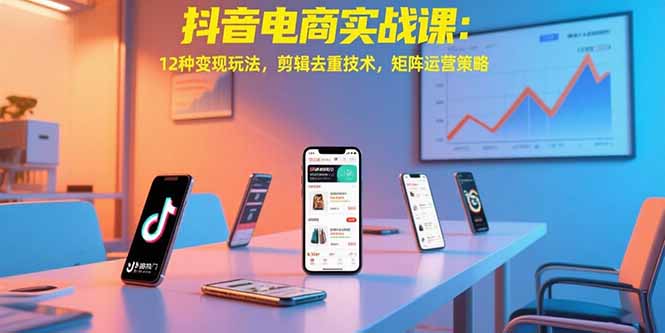 抖音电商实战课：12种变现玩法，剪辑去重技术，矩阵运营策略 - 创享网-创享网