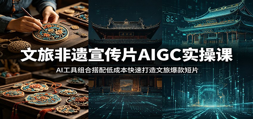 文旅非遗宣传片AIGC实操课：AI工具组合搭配低成本快速打造文旅爆款短片-创享网