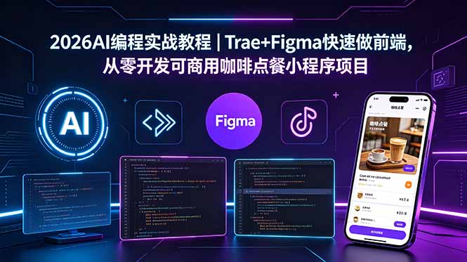 2026AI编程实战教程｜Trae+Figma快速做前端，从零开发可商用咖啡点餐小程序项目 - 创享网-创享网