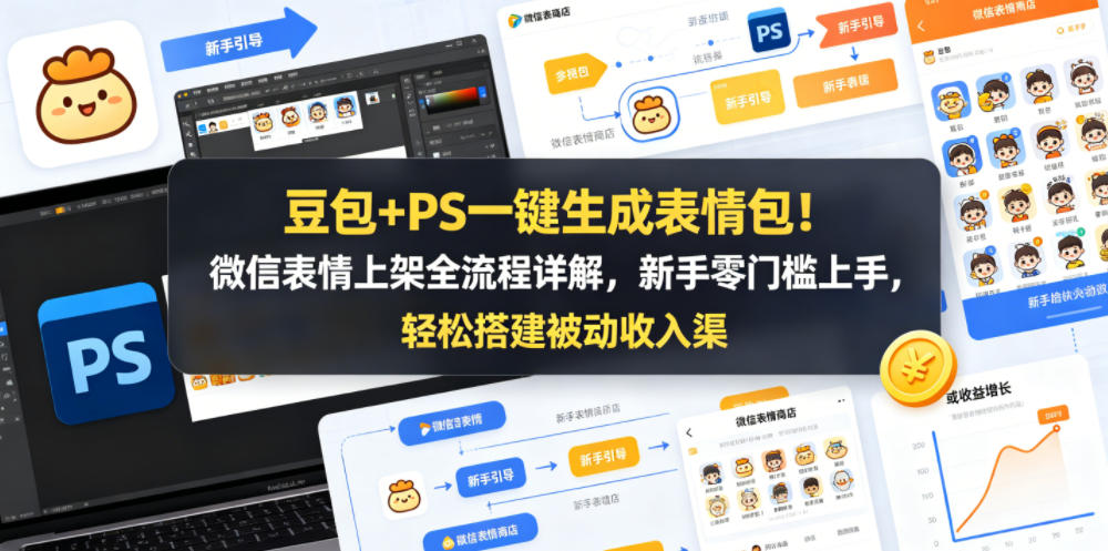 豆包+PS一键生成表情包！微信表情上架全流程详解，新手零门槛上手，轻松搭建被动收入渠道-创享网