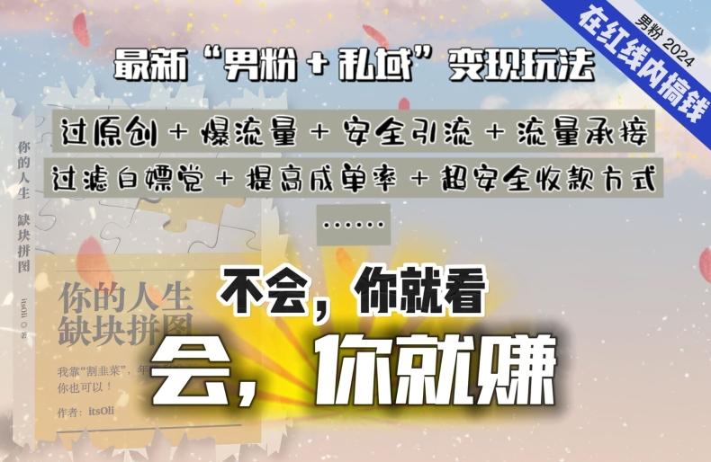 2024，“男粉+私域”还是最耐造、最赚、最轻松、最愉快的变现方式【揭秘】 - 创享网-创享网