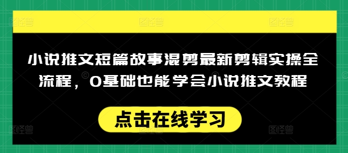 小说推文短篇故事混剪最新剪辑实操全流程，0基础也能学会小说推文教程，肯干多发日入多张 - 创享网-创享网