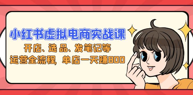 小红书虚拟电商实战课：开店、选品、发笔记等运营全流程，单店一天赚800 - 创享网-创享网