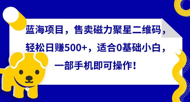 蓝海项目，售卖磁力聚星二维码，轻松日赚500+，适合0基础小白，一部手机即可操作【揭秘】 - 创享网-创享网