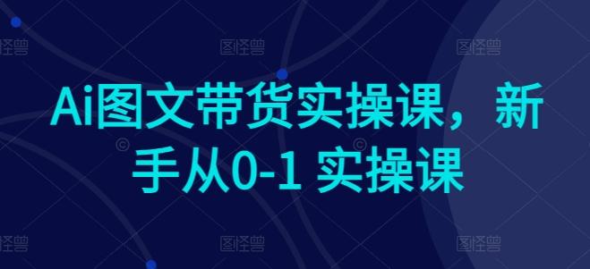 Ai图文带货实操课，新手从0-1 实操课 - 创享网-创享网
