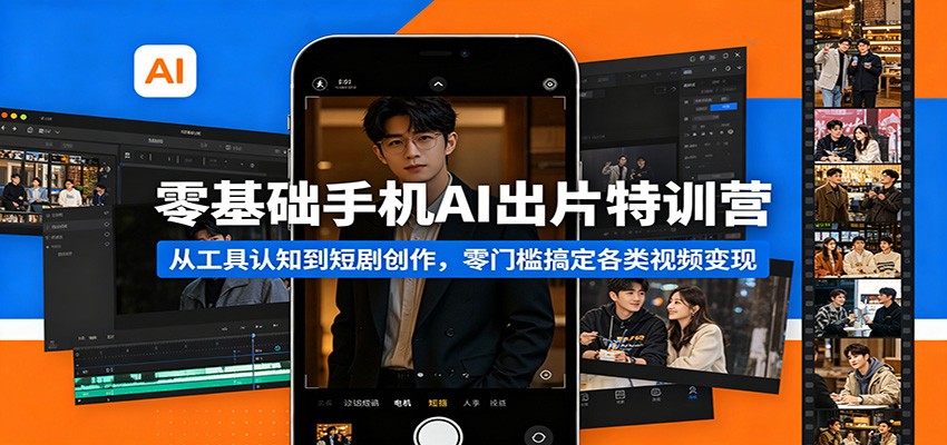 零基础手机AI出片特训营：从工具认知到短剧创作，零门槛搞定各类视频变现-创享网