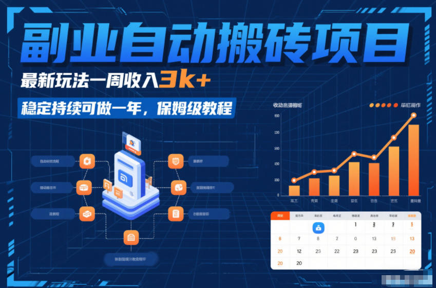 副业自动搬砖项目，最新玩法一周收入3k+，稳定持续可做一年，保姆级教程【揭秘】-创享网