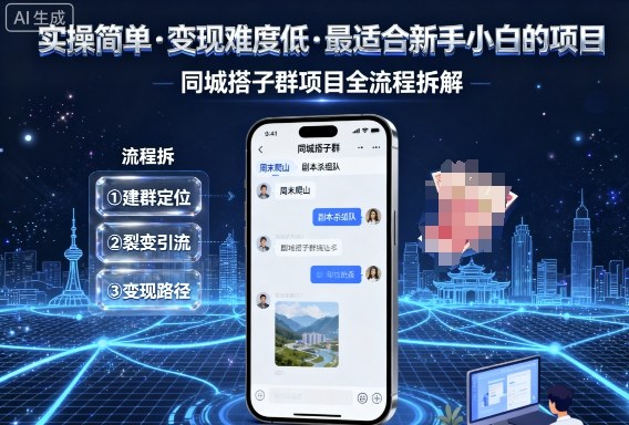 实操简单，变现难度低，最适合新手小白做的项目，每天轻松收入3张，同城搭子群项目全流程拆解 - 创享网-创享网