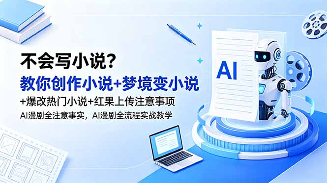 不会写小说？教你创作小说+梦境变小说+爆改热门小说+红果上传注意事项，AI漫剧全流程实战教学-创享网