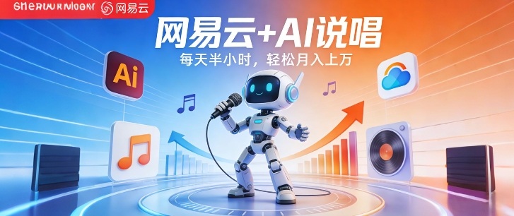 网易云+AI说唱，每天半小时，AI内容创作+流量变现，轻松月入1W-创享网