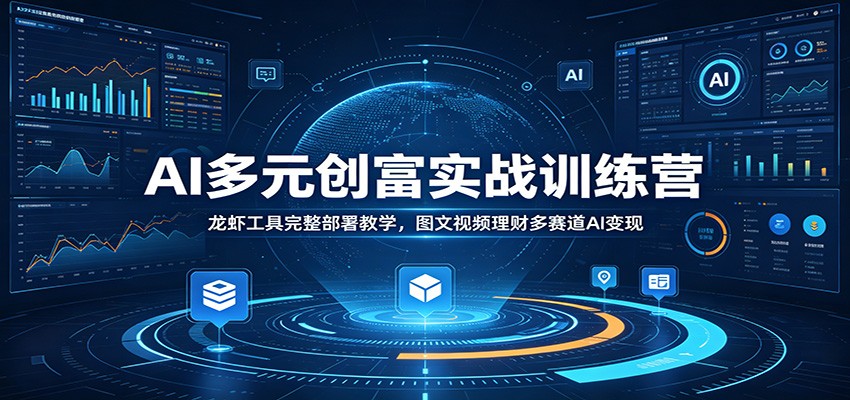 AI多元创富实战训练营：龙虾工具完整部署教学，图文视频理财多赛道AI变现-创享网