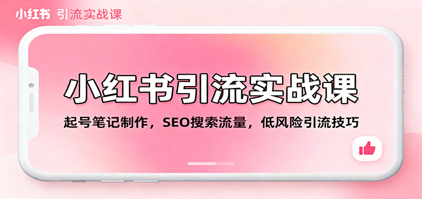 小红书引流实战课：起号笔记制作，SEO搜索流量，低风险引流技巧-创享网