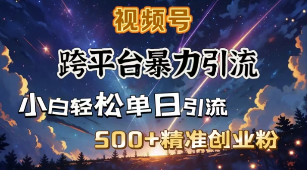 跨平台暴力引流，私域完美闭环，日引500+精准创业粉 - 创享网-创享网