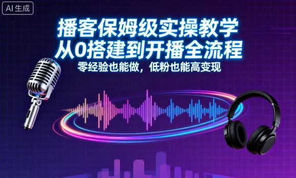 播客保姆级实操教学，从0搭建到开播全流程，零经验也能做，低粉也能高变现 - 创享网-创享网