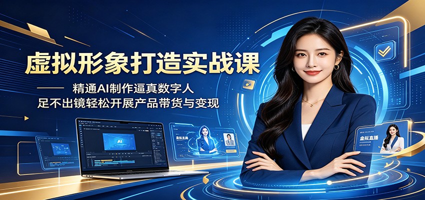 虚拟形象打造实战课：精通AI制作逼真数字人，足不出镜轻松开展产品带货与变现 - 创享网-创享网