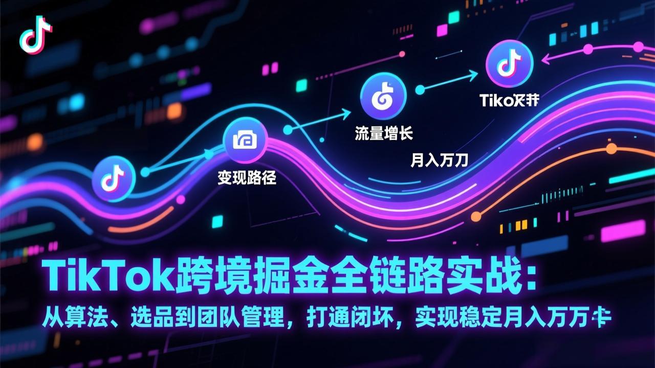TikTok跨境掘金全链路实战：从算法、选品到团队管理，打通闭环，实现稳定月入万刀 - 创享网-创享网