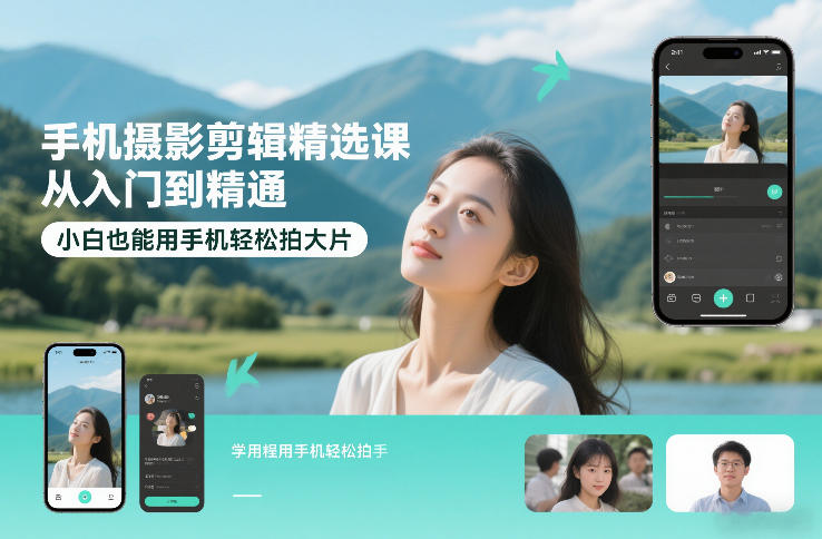 手机摄影剪辑精选课，从入门到精通，小白也能用手机轻松拍大片 - 创享网-创享网