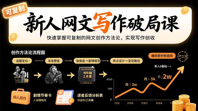 新人网文写作破局课：快速掌握可复制的网文创作方法论，实现写作创收 - 创享网-创享网