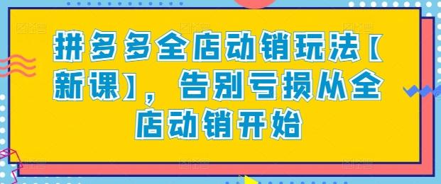 拼多多全店动销玩法【新课】，告别亏损从全店动销开始 - 创享网-创享网