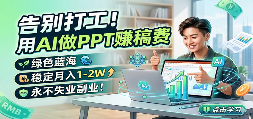 告别打工！用AI做PPT赚稿费，绿色蓝海，稳定月入1-2W，永不失业副业！-创享网
