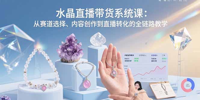 水晶直播带货系统课：从赛道选择、内容创作到直播转化的全链路教学 - 创享网-创享网