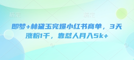 即梦+林黛玉完爆小红书商单，3天涨粉1千，靠怼人月入5k+ - 创享网-创享网