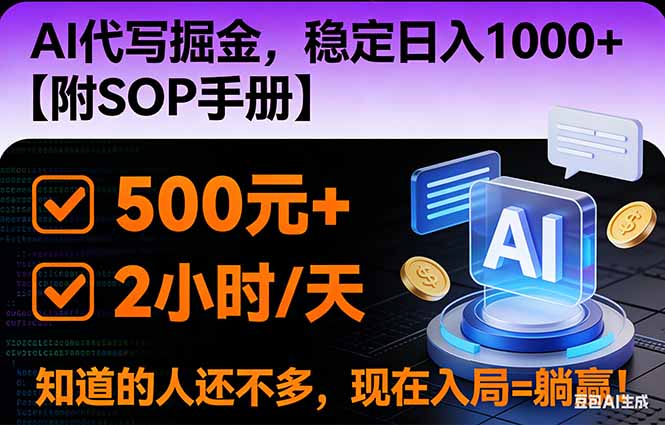 2026风口项目,AI代写掘金,稳定日入1000+,掌握核心技能【附SOP手册】-创享网