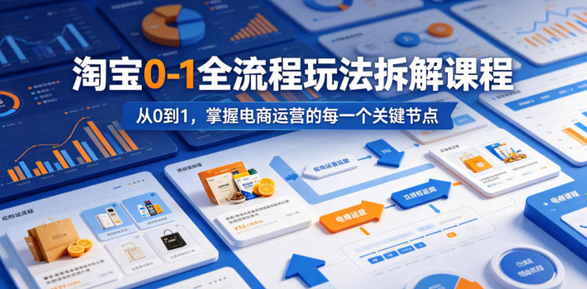 淘宝0-1全流程玩法拆解课程，从0到1，掌握电商运营的每一个关键节点-创享网