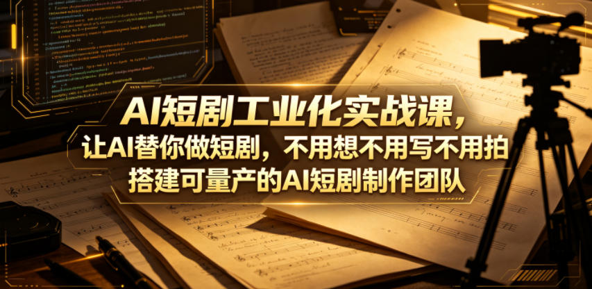 AI短剧工业化实战课，让AI替你做短剧，不用想不用写不用拍，搭建可量产的AI短剧制作团队 - 创享网-创享网