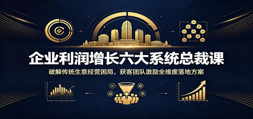 企业利润增长六大系统总裁课｜破解传统实体经营困局，获客、团队、激励全维度落地解决方案-创享网