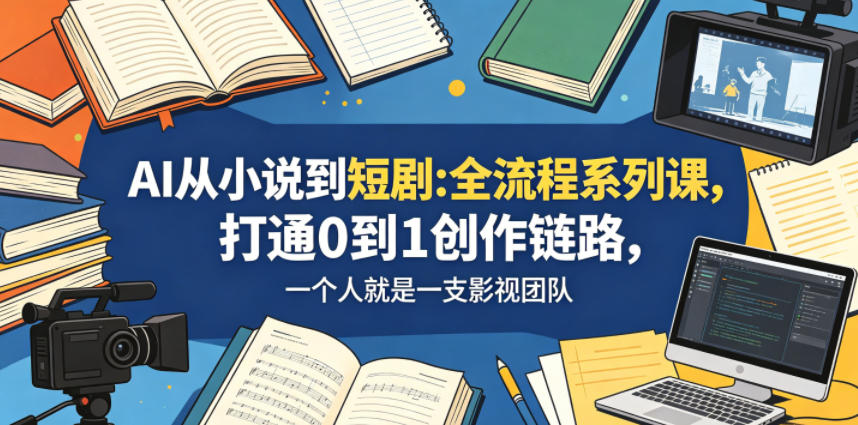 AI从小说到短剧全流程系列课，打通0到1创作链路，一个人就是一支影视团队 - 创享网-创享网