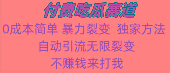吃瓜付费赛道，暴力无限裂变，0成本，实测日入700+！！！ - 创享网-创享网