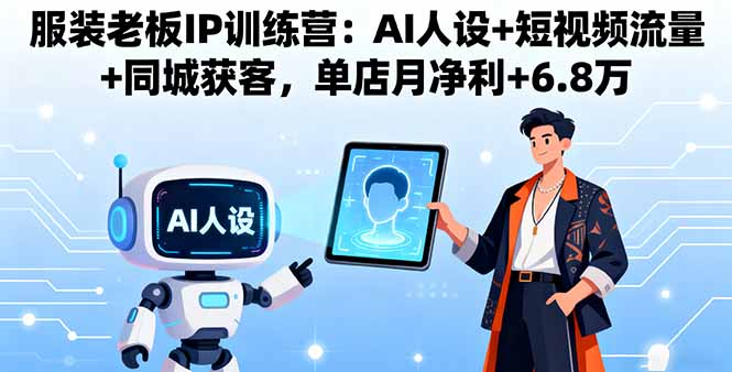 服装老板IP训练营:AI人设+短视频流量+同城获客,单店月净利+6.8万-创享网