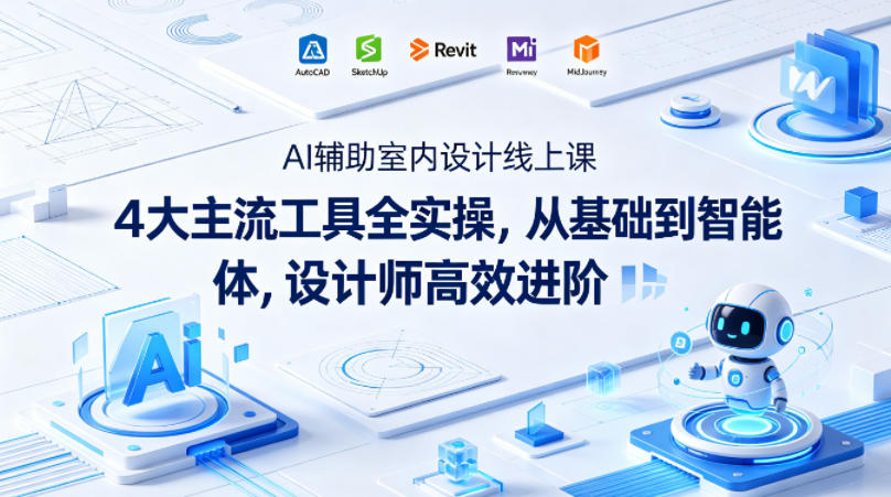 AI辅助室内设计线上课｜4大主流工具全实操，从基础到智能体，设计师高效进阶-创享网