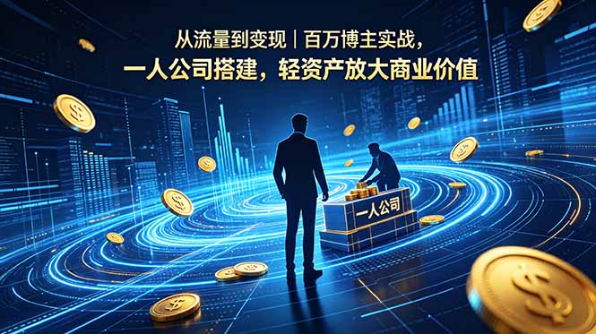 从流量到变现｜百万博主实战，一人公司搭建，轻资产放大商业价值 - 创享网-创享网
