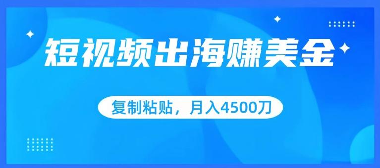 短视频出海赚美金，复制粘贴批量操作，小白轻松掌握，月入4500美刀【揭秘】 - 创享网-创享网