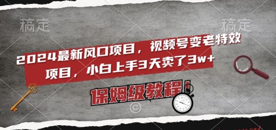 2024最新风口项目，视频号变老特效项目，电脑小白上手3天卖了3w+，保姆级教程【揭秘】 - 创享网-创享网