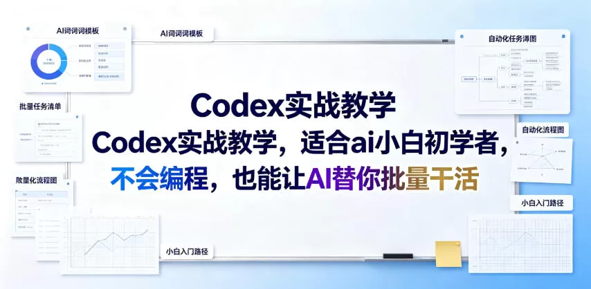 Codex零基础AI自动化实战课｜零代码无需编程，一键搭建AI工作流批量自动干活-创享网