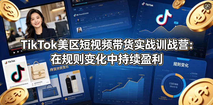 TikTok美区短视频带货实战训战营：在规则变化中持续盈利-创享网