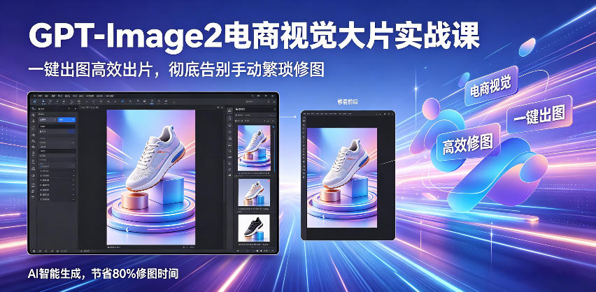 GPT-Image2电商视觉大片实战课，一键出图高效出片，彻底告别手动繁琐修图-创享网