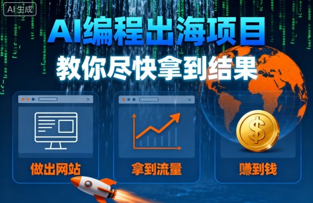 AI编程出海项目，教你尽快拿到结果-做出网站、拿到流量、賺到钱 - 创享网-创享网