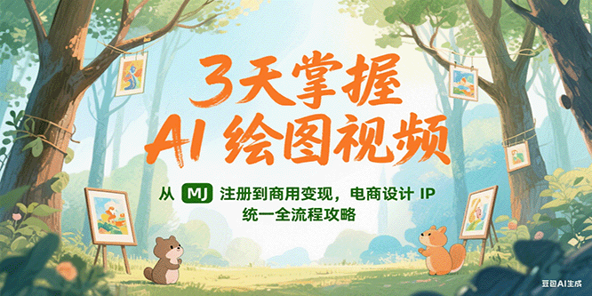3天掌握AI绘图视频，从MJ 注册到商用变现，电商设计IP统一全流程攻略 - 创享网-创享网