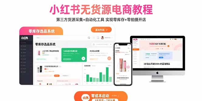 小红书无货源电商教程：第三方货源采集+自动化工具 实现零库存+零拍摄开店 - 创享网-创享网